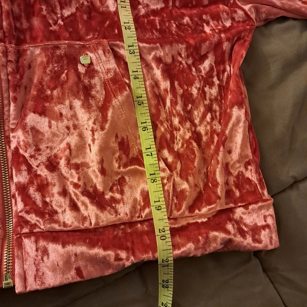 Fabletics Crushed Velvet Pants M Jacket Large Set Go To Wide Leg Strawberry Red